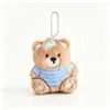 Accesorio de peluche de oso lindo de dibujos animados, llavero de muñeca de oso vestido, accesorio para bolso, colgante de peluche versátil