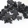 Guirnalda de Hojas de Arce Negras Artificiales Hecha en Fábrica, Guirnalda Artificial de Hiedra de Hojas de Otoño para Halloween, Guirnalda de Otoño Decoración de Acción de Gracias