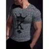 Camiseta de Manga Corta con Cuello Redondo para Hombre con Impresión Digital 3D Pod/Jit/Transfronteriza