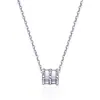 Collar pequeño de plata de ley s925 para mujer, cadena de clavícula sencilla roja, joyería pequeña con resorte cilíndrico de plata de ley.