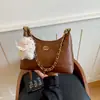 Bolsa feminina transfronteiriça, novo estilo outono, bolsa de ombro com corrente inspirada em Chanel, textura retrô fashion, bolsa de axila color-blocking para mulheres