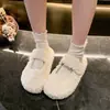 Pantuflas cálidas para exteriores estilo perezoso con diseño de punta cerrada, forro de felpa, suelas gruesas y estilo slip-on, perfectas para otoño e invierno. Estos pantuflas de media caña mullidas son una versión más gruesa para mujer