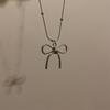 Japonês e coreano doce cool simples Pu corda linha bow colar clavícula cadeia personalidade nicho design colar cadeia suéter corrente para mulheres