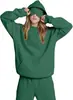 Conjunto de Moletom Feminino Outono/Inverno Cor Sólida Soltinho com Máscara de Olho e Calça Jogger Conjunto Casual de Duas Peças