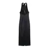 Atacado Verão 2026 Novo Estilo Europeu e Americano Vestido Feminino com Textura de Cetim de Seda Gola Halter 12523