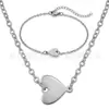 Pulsera de Amor con Forma de Corazón Grabado de Acero Inoxidable Chapado en Oro de 18 Quilates, Joyería Europea y Americana de Nicho de Alta Gama para Mujeres