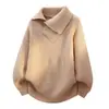 Suéter asimétrico para hombre europeo y americano, top de punto cruzado otoño e invierno holgado y casual, jersey, prenda base