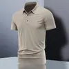 2026 Novo Estilo Camisa Sem Costura de Verão para Jovens Moda Masculina Casual Camisa Polo com Gola Camiseta Manga Curta