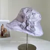 Sombrero de Pescador Teñido de Moda Estilo Coreano 2025 para Mujer en Verano, Sombrero Cubeta Transpirable y Versátil para Sombrear en Vacaciones y Viajes, Sombrero de Tela con Protección Solar