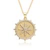 Collar de estrella de cinco puntas europea y americana Estrella Guardiana grabado Estrella diamante estrella cadena corta para clavícula de mujer venta al por mayor