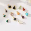 Estilo Lujo Ligero Accesorios Colgantes de Piedras Preciosas Naturales Piedra Natural Ágata Turquesa Piedra Preciosa Marco Chapado en Cobre Dorado Colgante DIY