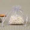 Bolsa de organza com cordão multicolorida, bolsa de malha transparente com cordão, para joias, doces de casamento, embalagem de presente, bolsa de armazenamento para sachês