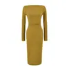 Vestido Negro Delgado de Manga Larga Asimétrico para Mujer Otoño 2026 Cintura Ceñida Falda que se Ajusta a la Cadera Elegante Base Dividida Vestido Largo