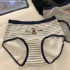 "Menina Cheia de Energia" Urso Macio de Algodão Roupa Íntima Feminina Estilo Britânico, Cuecas 100% Algodão para Meninas