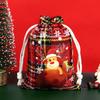 Novo Natal xadrez saco de algodão janela cordão espartilho saco de doces de Natal Natal xadrez de algodão espartilho bolso