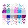 12 Cajas de Lentejuelas para Uñas Color Perla, Destello Sirena Color Mágico, Parche Láser para Uñas