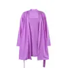 Amazon Europeu e Americano Transfronteiriço Conjunto de Pijama de Tricô, Roupa de Casa, Camisola de Modal, Robe Cardigan Conjunto de Duas Peças 2026