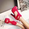 Zapatos Boca de Pez para Mujer, Sandalias Romanas, Tacón Grueso, Tacón Alto, Plataforma Impermeable, Estilo con Cremallera Sandalias para Mujer [Estilo Europeo y Americano] Sandalias de Tacón Grueso