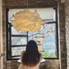 Luminária Pendente de Arte em Papel DIY Estilo Wabi-Sabi Lâmpada Criativa Japonesa em Forma de Nuvem para Quarto Estudo Decoração de Balcão de Bar Lâmpada de Bar