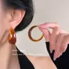 Pendientes Amber Maillard Desdibujados Pendientes Grandes Exagerados en Forma de C Retro Literarios Pendientes de Alta Gama Otoño e Invierno para Mujer