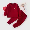 Roupa Íntima de Bebê Primavera e Outono Pijama de Manga Longa para Casa Algodão Puro Roupas e Calças de Outono para Crianças Conjunto de Duas Peças 100% Algodão para Meninos e Meninas