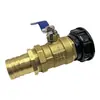 Conector para Accesorios de Barril IBC, Pezón de Válvula de Latón Electrochapado con Doble Rosca Exterior, Grifo de 1/2 Pulgada 3/4 1 Pulgada