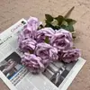 Flor Artificial nueve cabezas diamante rosa mango rayo fondo haz decoración del hogar camino plomo rizado conjunto pared de flores boda Exterior