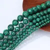 Cuentas sueltas de malaquita sintética, cuentas de cristal de piedra Ran, accesorios de joyería para bricolaje, cuentas sueltas, material para pulseras hechas a mano, productos semiacabados