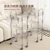Estante de Almacenamiento de Acrílico Multicapa Móvil con Espacios para Cocina y Baño del Hogar, Carrito para Almacenamiento y Organización de Snacks
