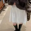 Saia Midi de Veludo Preto com Renda Linha A Plus Size para Mulheres, Novo Estilo Primavera e Outono 2026, Saia que Cobre o Quadril para Mulheres Curvilíneas
