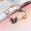 Pulsera de Oro de 18 Quilates con Múltiples Piedras Preciosas No Extraíbles Au750 Piedras Preciosas de Color Natural Joyería de Nácar Lujo Ligero Suministro Directo de Fábrica Venta al por Mayor Dropshipping