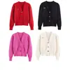 Para Ropa Europea y Americana Transfronteriza de Mujer Aliexpress Otoño Retro Versátil Broche Chaqueta de Punto