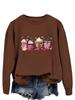 Amazon eBay elegante suéter para mujer amor verdadero amor amor amor amor té de leche helado estampado moda top de manga larga