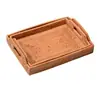 Bandeja de té rectangular hecha a mano de ratán para el hogar, bandeja de té con drenaje, bandeja para burbujas secas, bandeja de almacenamiento de joyas, bandeja de té, bandeja de almacenamiento de té