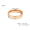 Moda Ins Simples Coração Diamante Aço Inoxidável Anel de Trevo de Quatro Folhas Feminino Anel de Alta Qualidade Banhado a Ouro 18K Joia