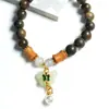 Pulseira de Sândalo Vermelho Jade Aventurina Cabacinha Novo Rosário Joia Pulseira Pequena Criativa