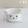 Cesta de Armazenamento de Corda de Algodão com Orelha de Gato Desenho Animado Cesta Tecida de Múltiplas Cordas de Algodão Armazenamento de Entrada Armazenamento de Mesa de Escritório Cesta de Armazenamento para Miudezas