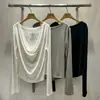 Ropa de Mujer de Comercio Exterior Coreana Dongdaemun Primavera y Otoño Nuevo Estilo Reversible Encaje Manga Larga Camiseta Top