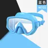 Traje de snorkel, máscara de gran campo de visión, snorkel semiseco, traje de buceo de silicona con espejo, equipo de buceo de dos piezas