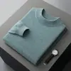 Tricô Meia-Gola Pronto para Vestir Linha de Frente 100% Lã Tricô Masculino Outono e Inverno Novo Tricô Casual de Negócios Tricô Básico