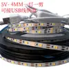Tira de LED de un solo color 2835 de 4 mm y 60 luces de 3,7 V 5 V con base luminosa Tira de luz de regalo sin parpadeo