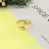 Anel Geométrico Aberto Europeu e Americano Estilo Ins de Aço Inoxidável Ouro 18K Aço Titânio Feminino Verão Anel de Onda