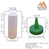 Garrafa Redonda Reta de LDPE de 250ml com Boca Larga 38-400 Boca Pontiaguda Garrafa para Molho de Tomate e Condimentos Operação com Uma Mão Sem Sujar