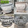 Tanque de Peixes de Pedra Azul Lótus Granito Peixe da Fortuna Cultivo de Peixes em Pátio Vaso de Lótus Escultura de Tanque de Peixes Pedra Azul Ornamentos de Dragão