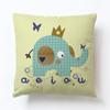 Funda de almohada de lino con animal de dibujos animados lindo elefante suministro de fabricantes de plataforma transfronteriza funda de cojín para coche sofá