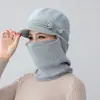 Mono de bufanda de piel de conejo para madres de mediana edad y ancianos, bufanda de sombrero de lana con felpa para invierno de niños y ancianos para mantenerse abrigado