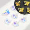 Furo único cor borboleta super flash vidro furo para pendurar contas de cristal DIY pulseira artesanal colar pingente de joia acessórios