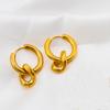 Pendientes cubanos de alta calidad, populares en Europa y América, para mujer, de acero inoxidable de 18 quilates, chapados en oro, YS59