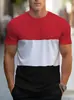 Nueva Camiseta de Manga Corta de Verano para Hombre Europea y Americana Impresión a Color de Interfaz 3D Casual al Aire Libre Cómoda Camiseta de Cuello Redondo