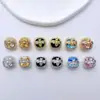 Cuentas Espaciadoras Redondas con Forma de Abeja de Múltiples Agujeros Chapadas en Oro con Circonita Microincrustada para Pulseras y Collares Hechos a Mano para Bricolaje Materiales para Beadwork Accesorios